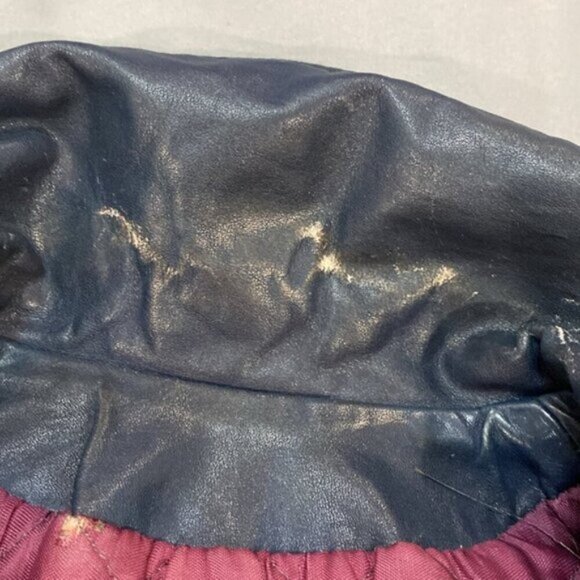 Vintage Blue Leather Moto Jacket Size Small - Picture 10 of 16